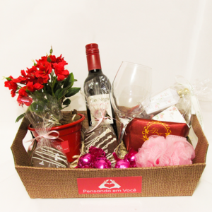 Cesta Grande com Vinho – 5kg