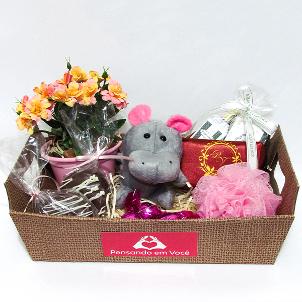 Cesta Grande Pensando em Você Rosa – 5kg